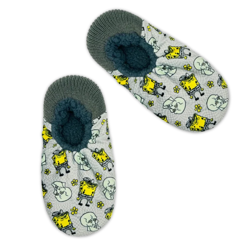 SpongeBob and Squidward Flex Back Slipper Socks