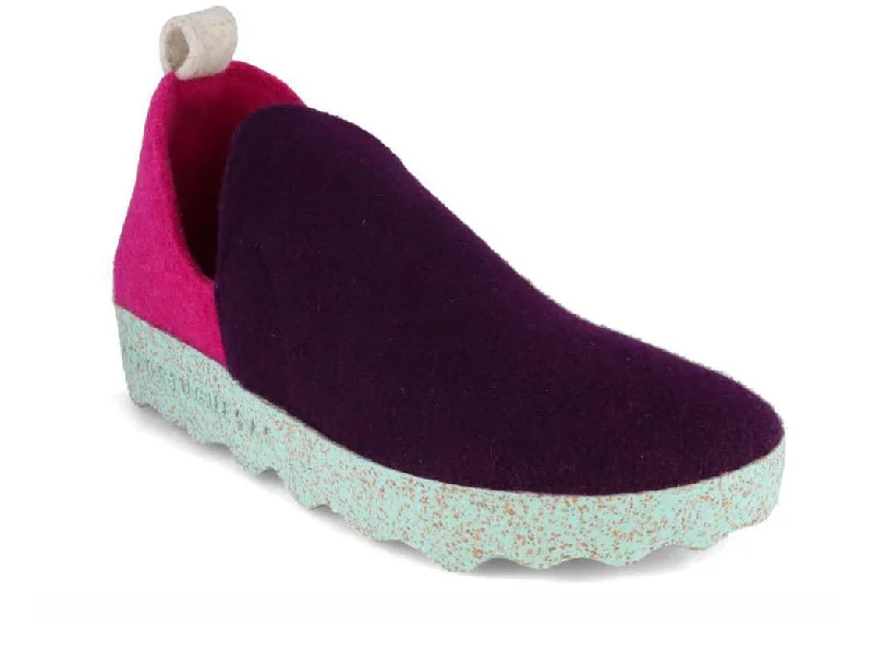 ASPORTUGUESAS Shoes | Felt Slippers City, dk. Purple/Fuchsia