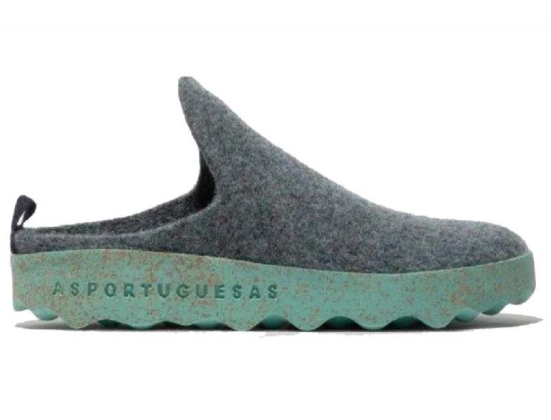 ASPORTUGUESAS Women Felt Clogs 'Come', grey blue