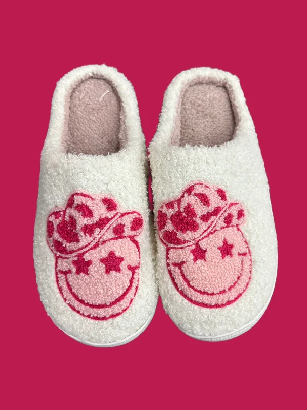 Cowgirl Smiley Face Slippers