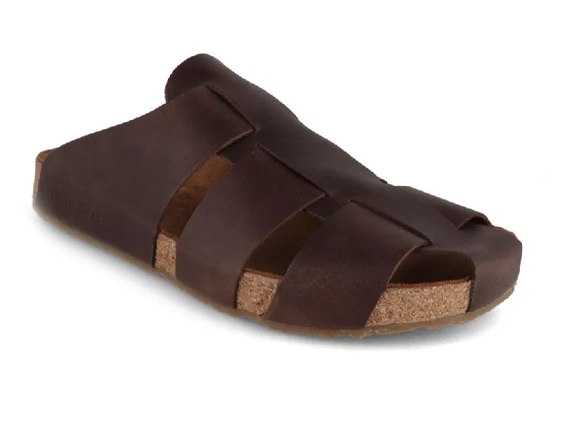 HAFLINGER Men Leather Sandals 'Bio Pius', dark brown