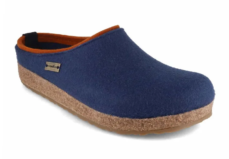 HAFLINGER Men Women Clogs 'Grizzly Kris', blueberry