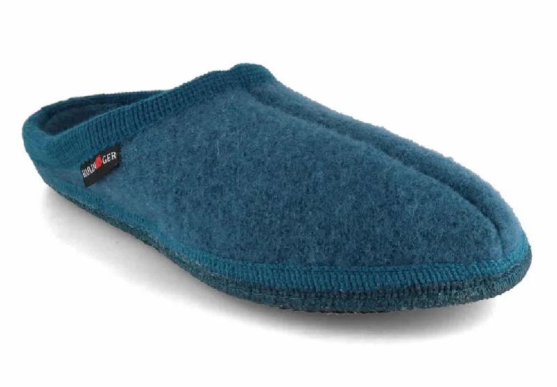 HAFLINGER Men Women Felt Slippers 'Alaska', turquoise