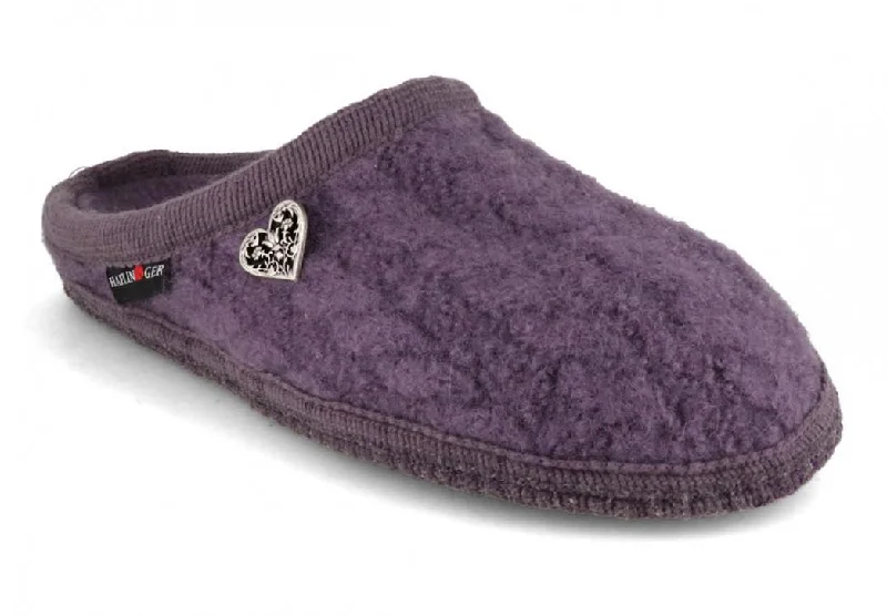 HAFLINGER Slipper | Herzerl, Aubergine