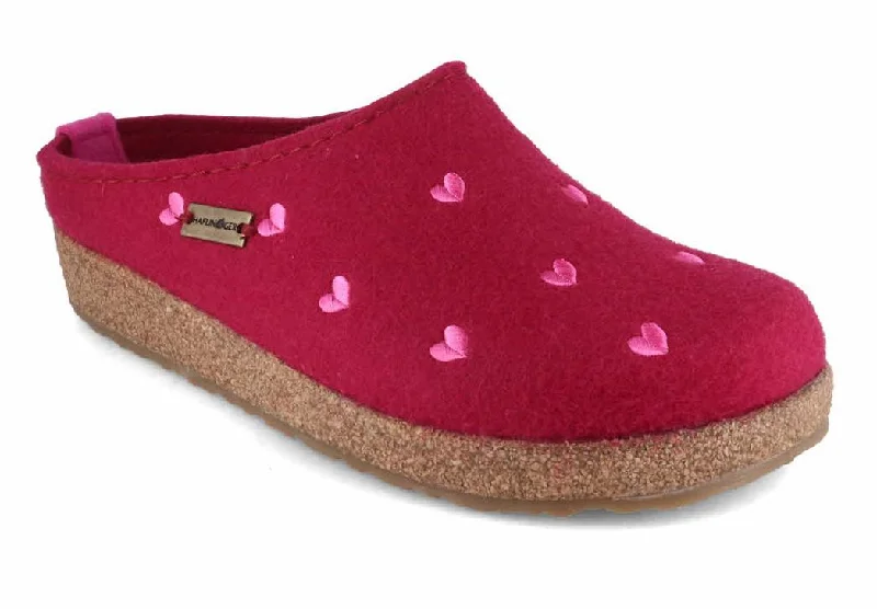 HAFLINGER Women Felt Clogs 'Grizzly Cuoricino', port