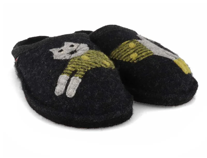 HAFLINGER Women Felt Slippers 'Flair Cucho', graphite