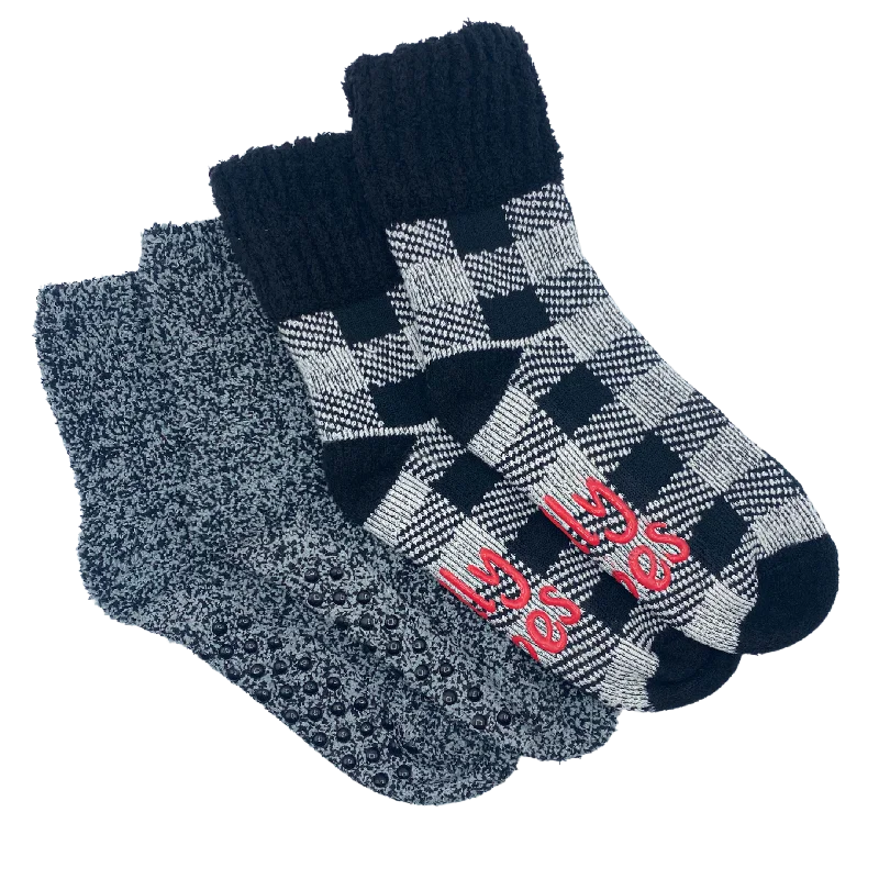 Jolly Vibes Holiday Slipper Socks with Grippers 2 Pack