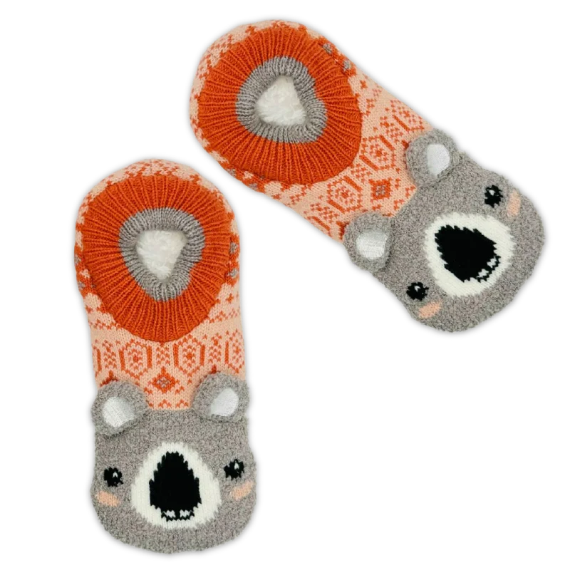 Koala 3D Ears Single Cuffer Slipper Socks