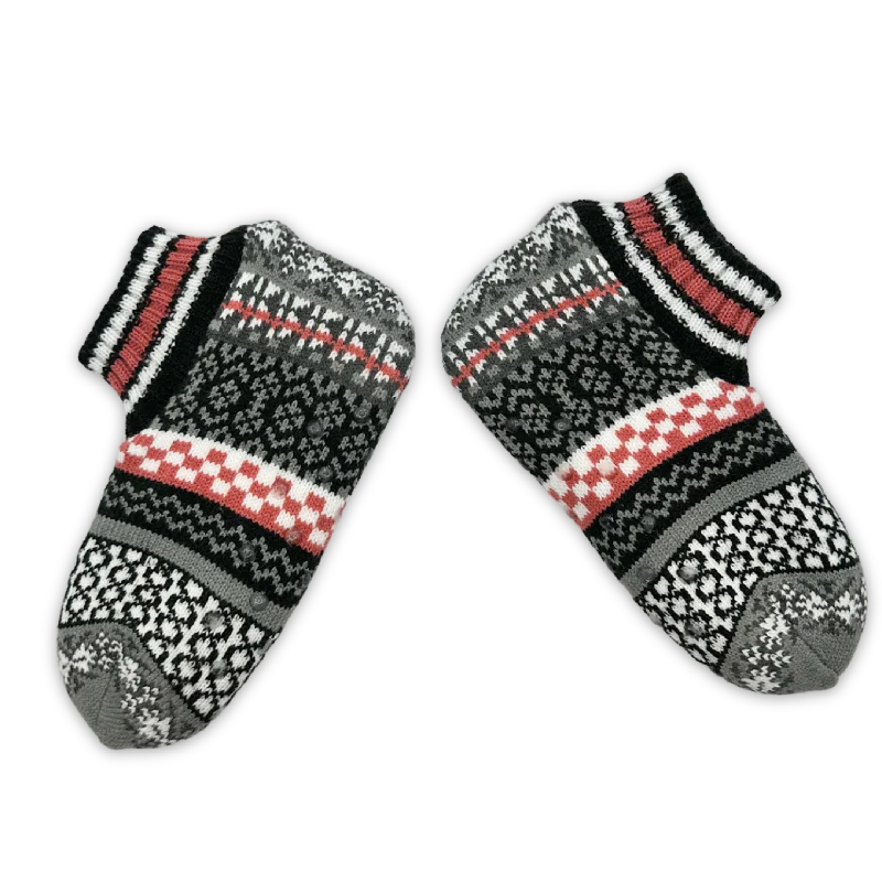 Charcoal Fairisle Stripe Comfootable™ Slipper Socks