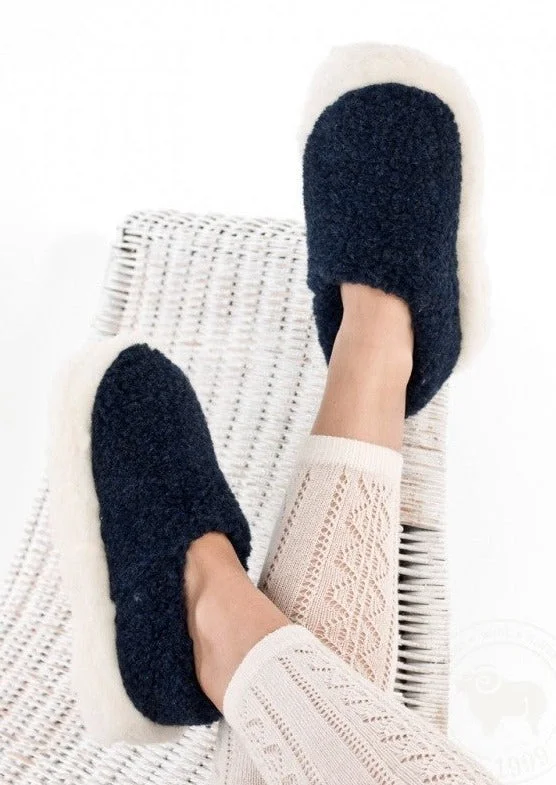 Sheep by the Sea Slippers | Navy