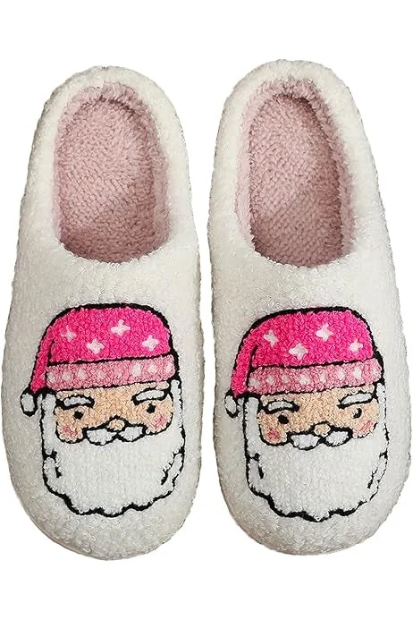 Pink Santa Slippers