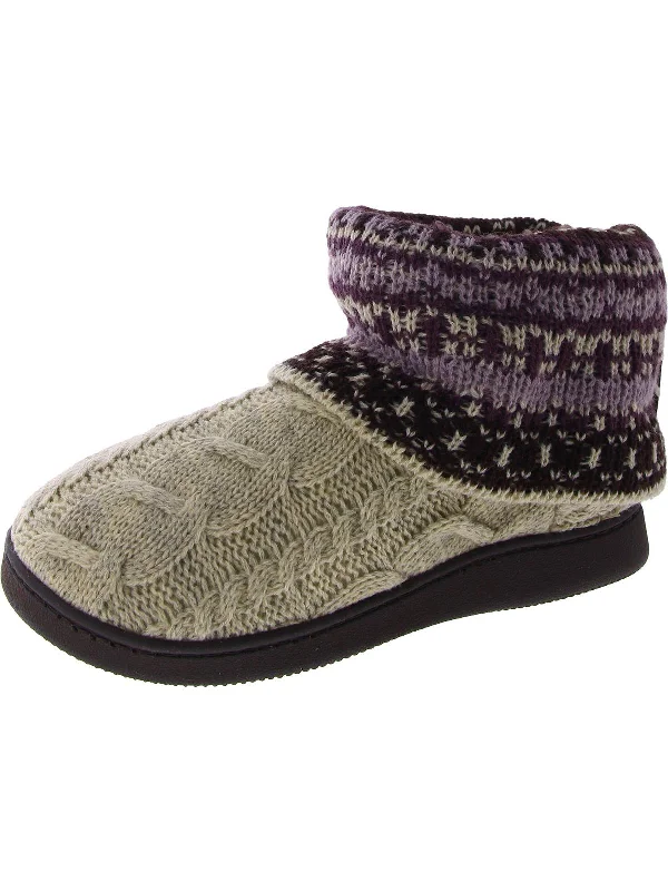 Rochelle Slipper Womens Knit Slip On Bootie Slippers