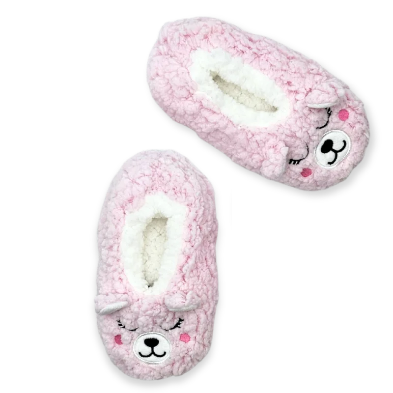 Sherpa Bear Critter Fuzzy Babba Slipper Sock with 3D  Ears