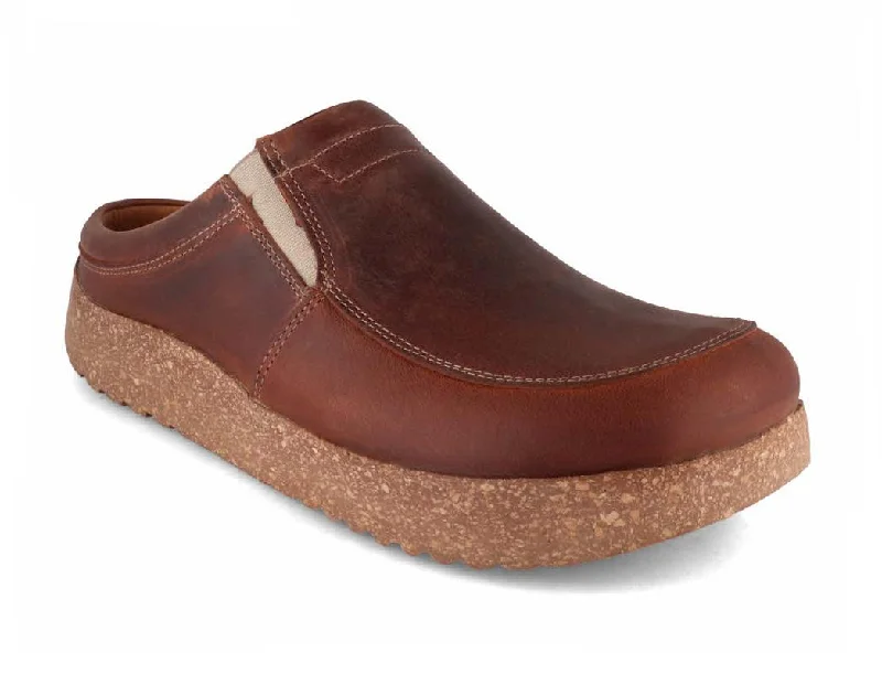 Tuffeln® leather clogs with cushioning insoles «Kommod», brown