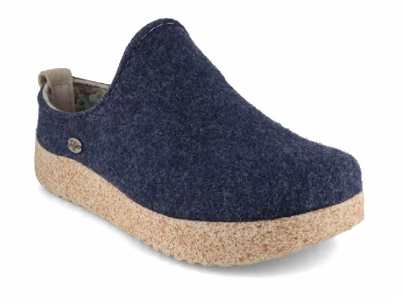 Tuffeln® modern Wool Felt Clogs «Rasant», blue