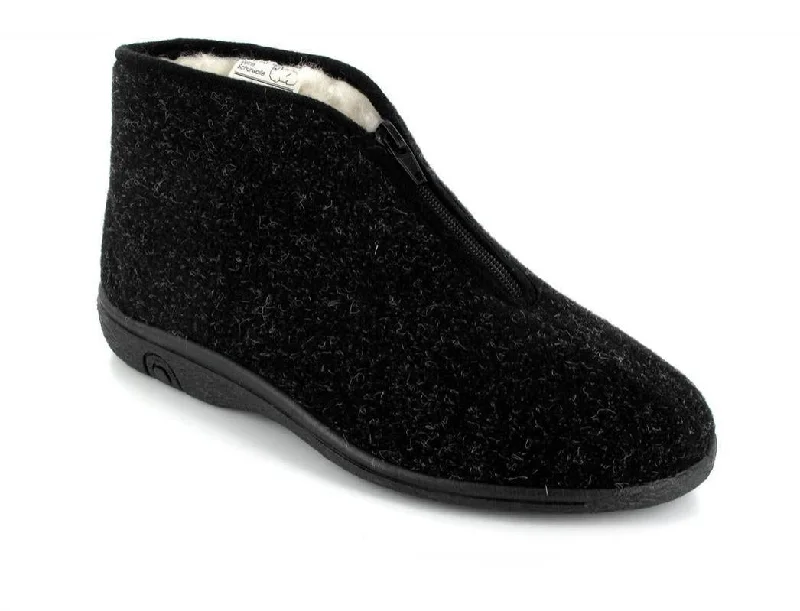 Varomed vital Slipper Boot | Zipper, Black