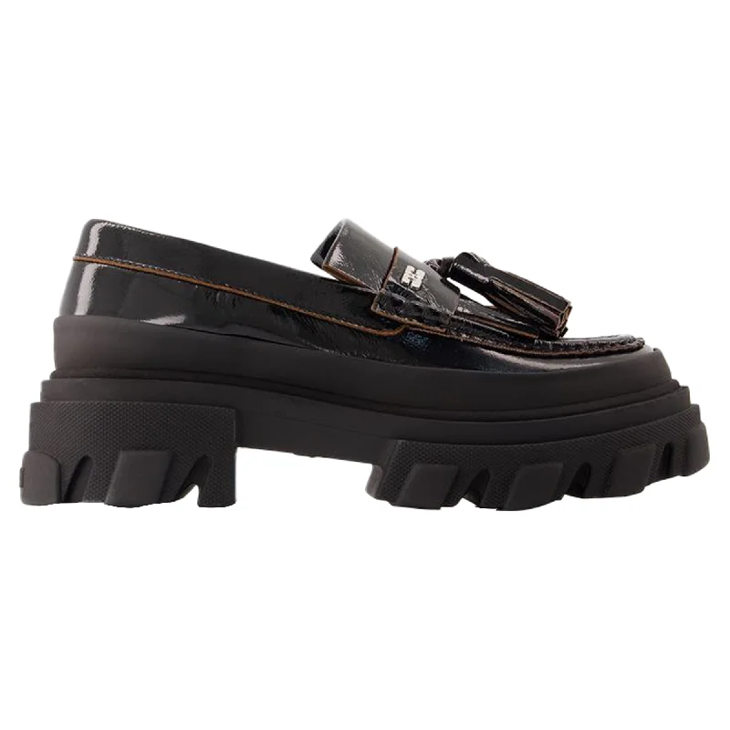 Cleated Loafers - Ganni - Synthetic - Black