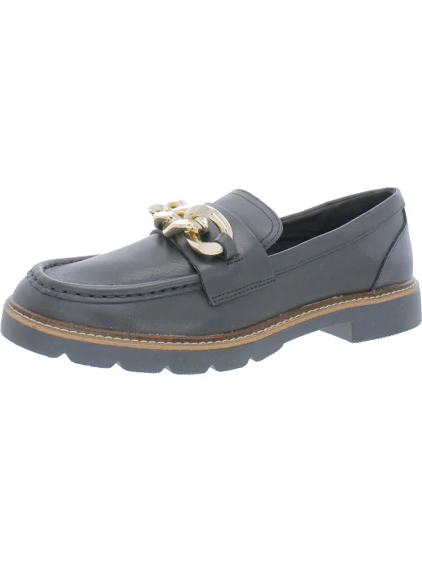 Edie Womens Faux Leather Slip On Loafers