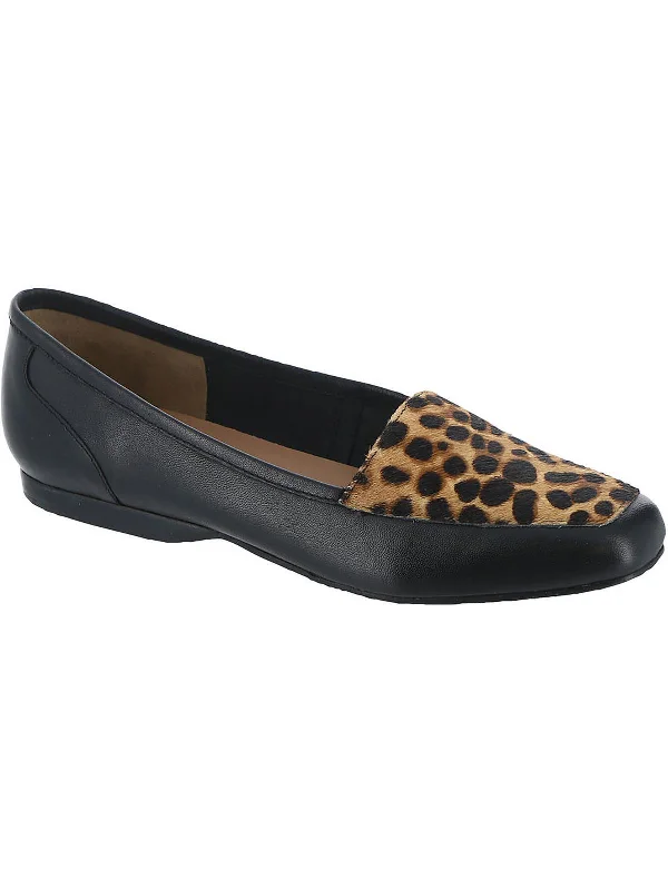 Freedom Womens Leather Leopard Print Loafers