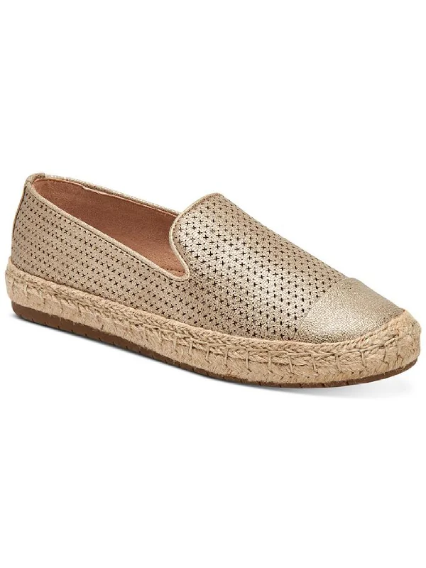 Jonii Womens Faux Leather Laser Cut Espadrilles