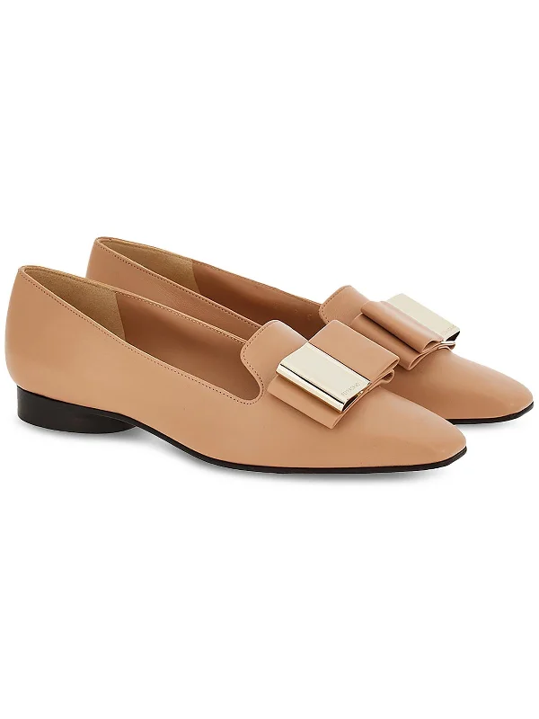 Leda Womens Leather Slip-On Loafers