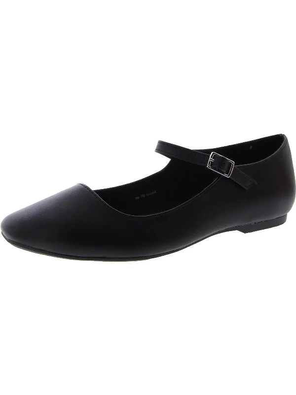 Mackee Womens Faux Leaher Slip On Mary Janes