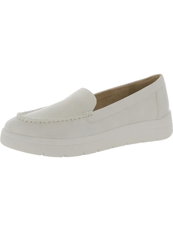 Navya Womens Faux Leather Slip-On Loafers