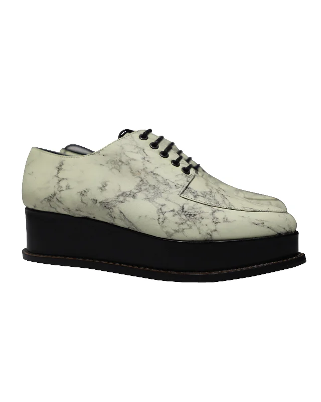 Opening Ceremony Eleanora Platform Oxfords in Marble Print Leather