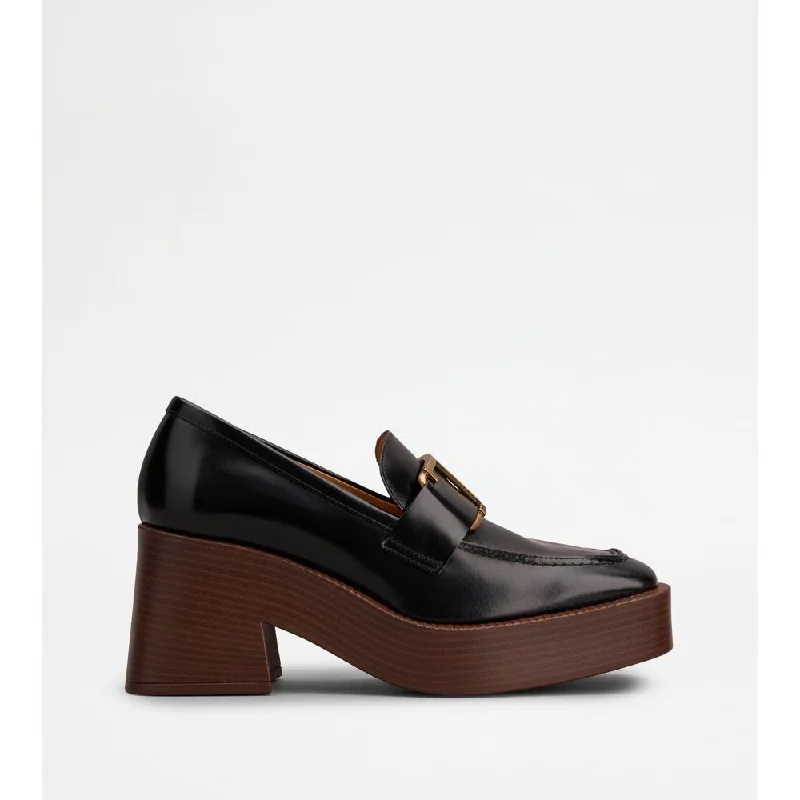 Platform Loafers in Leather