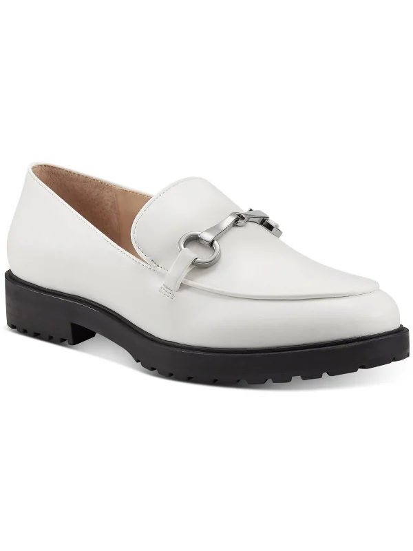 Taylyn Womens Faux Leather Lugged Sole Loafers