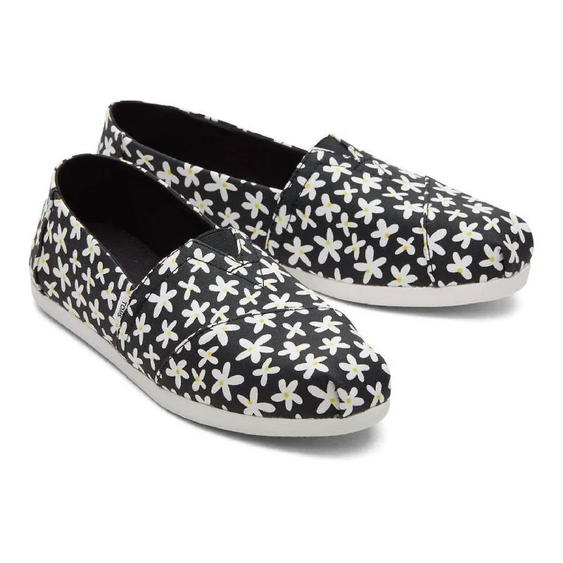 Women's Alpargata Flat Loafer In Black Sun Daisies