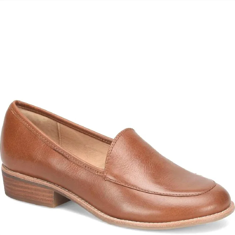 Women's Napoli Leather Loafer In Luggage