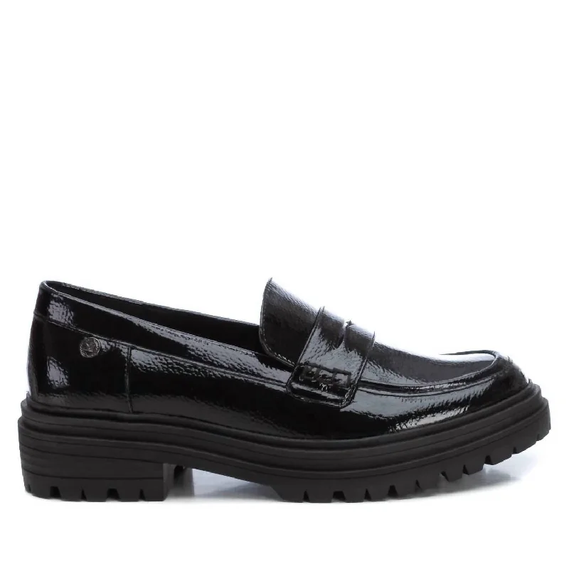 Women's Patent Leather Moccasins In Black