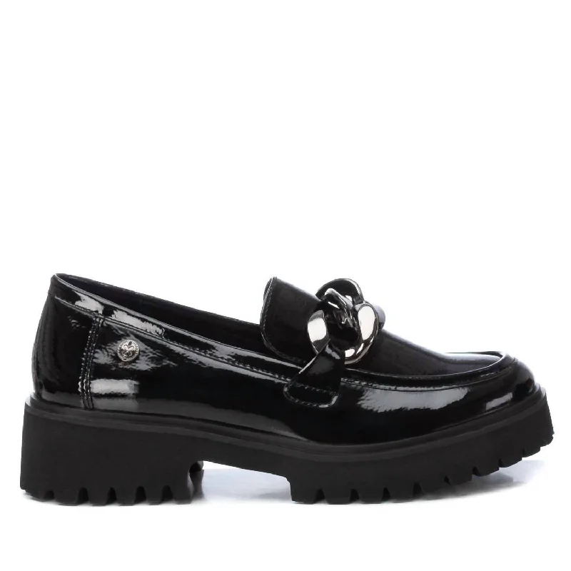 Women's Patent Leather Moccasins In Black