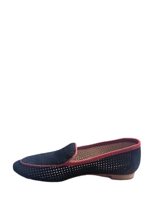 Women's Sofia Suede Loafer In Suede Navy/ Papaya