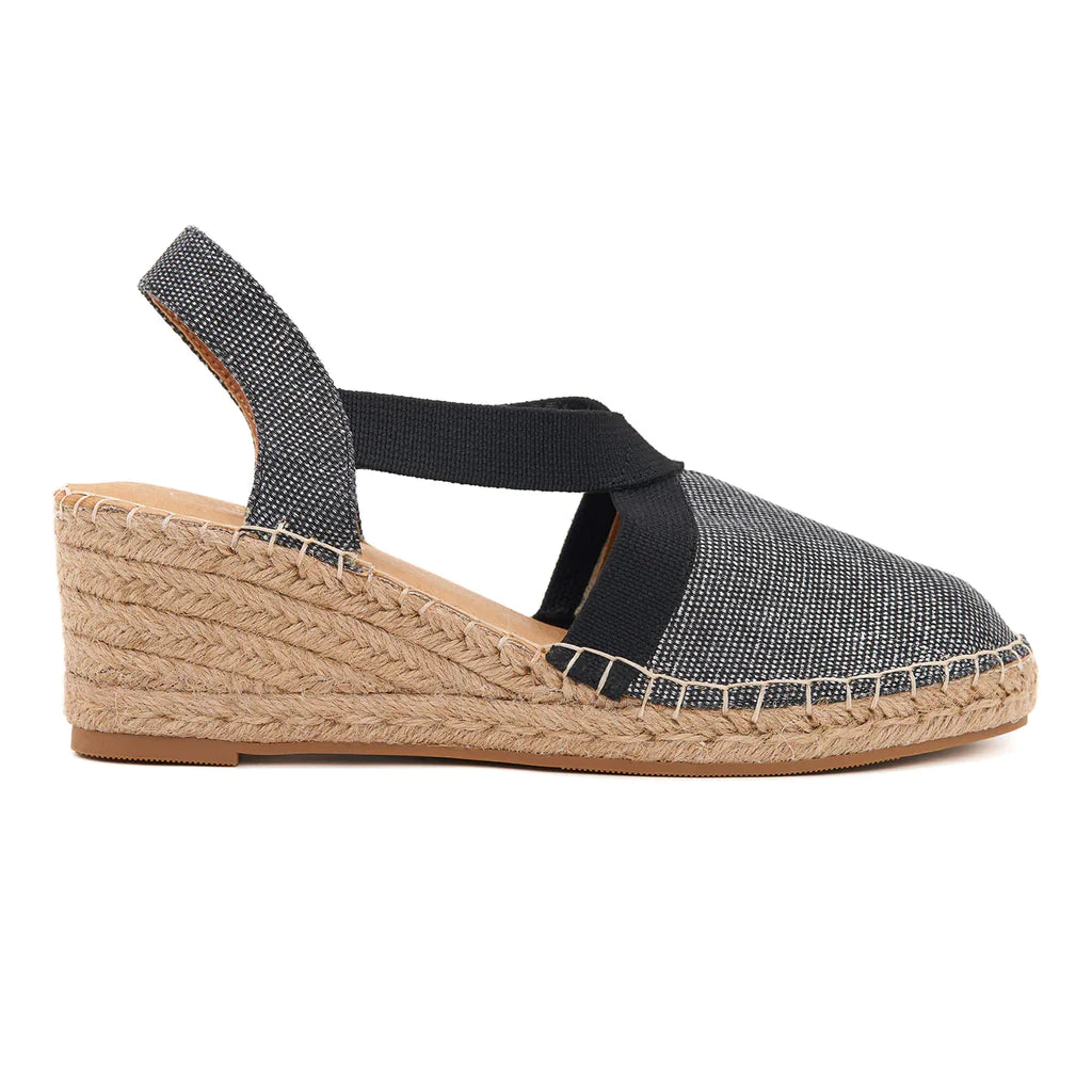 Anya Black Silver Espadrilles