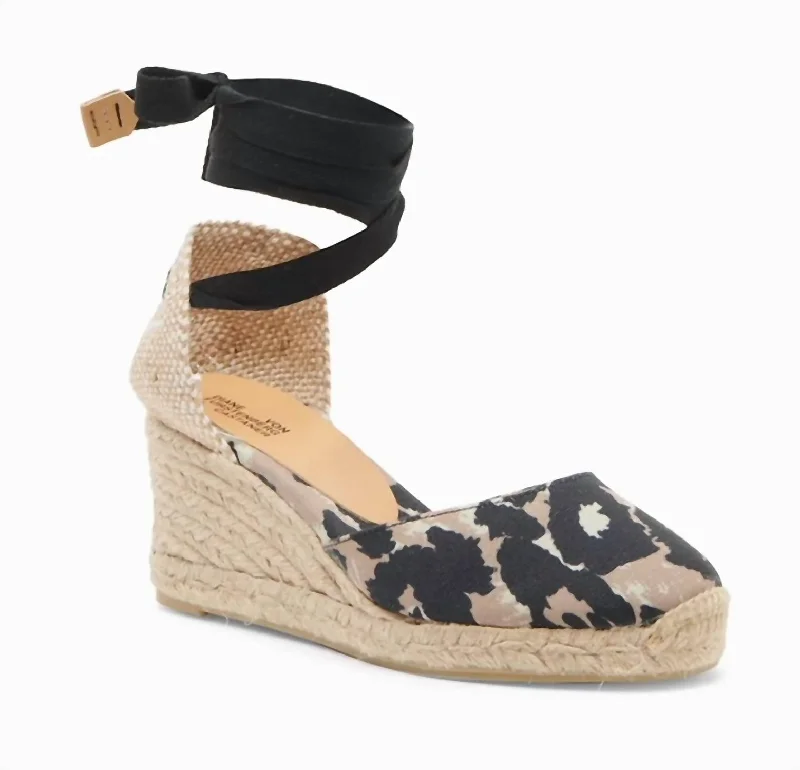 Diane Von Furstenberg Carina Wedge Espadrilles In Natural/ Negro