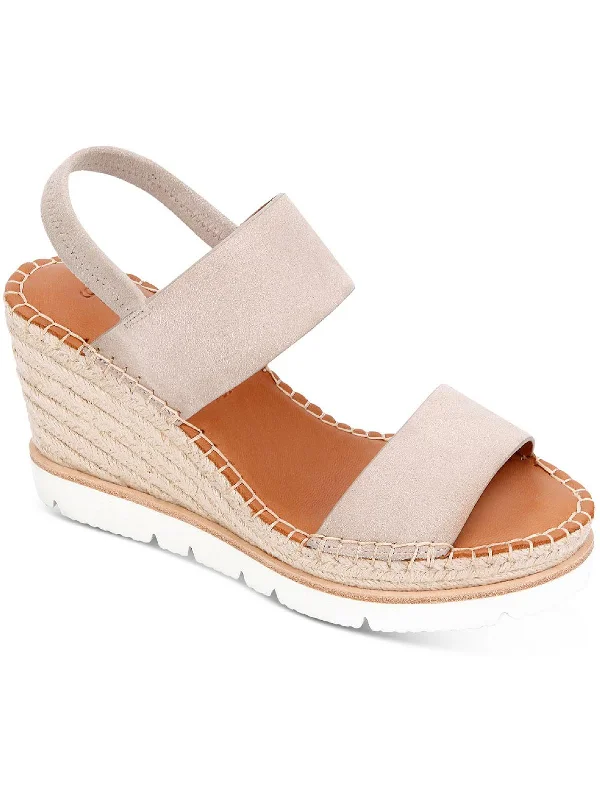 Elyssa Sporty Womens Leather Slingback Espadrilles