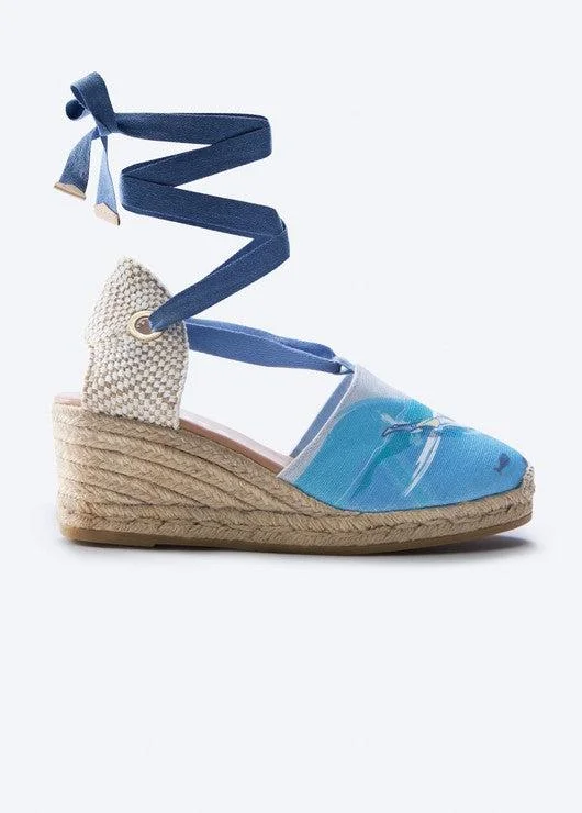 Escala Mediterranean Dreams Canvas Espadrille Wedges