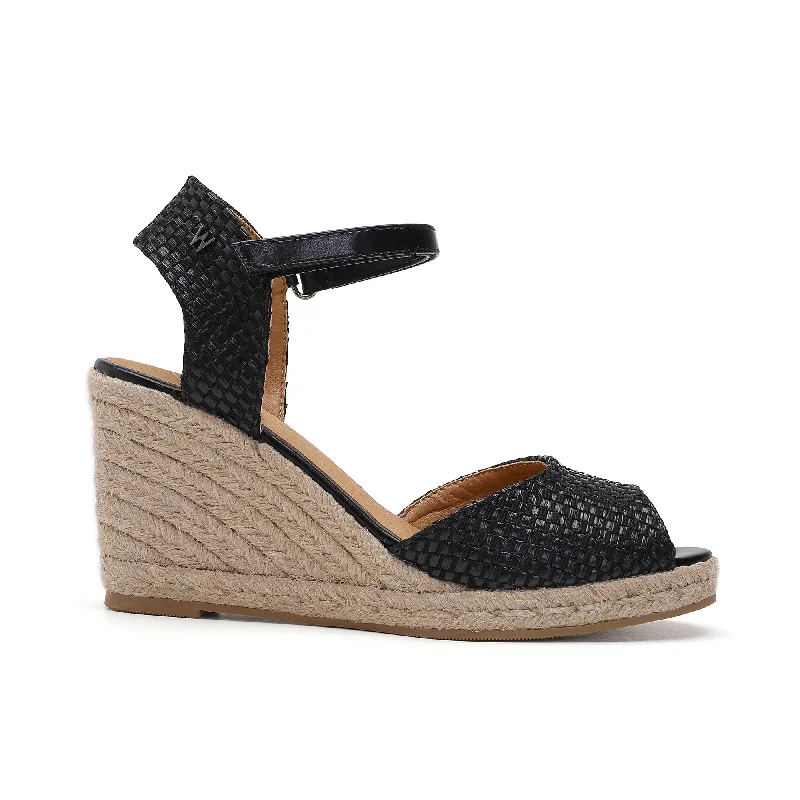 Flora Black Espadrilles