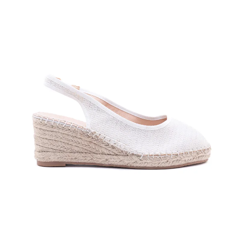 Imelda White Silver Espadrilles