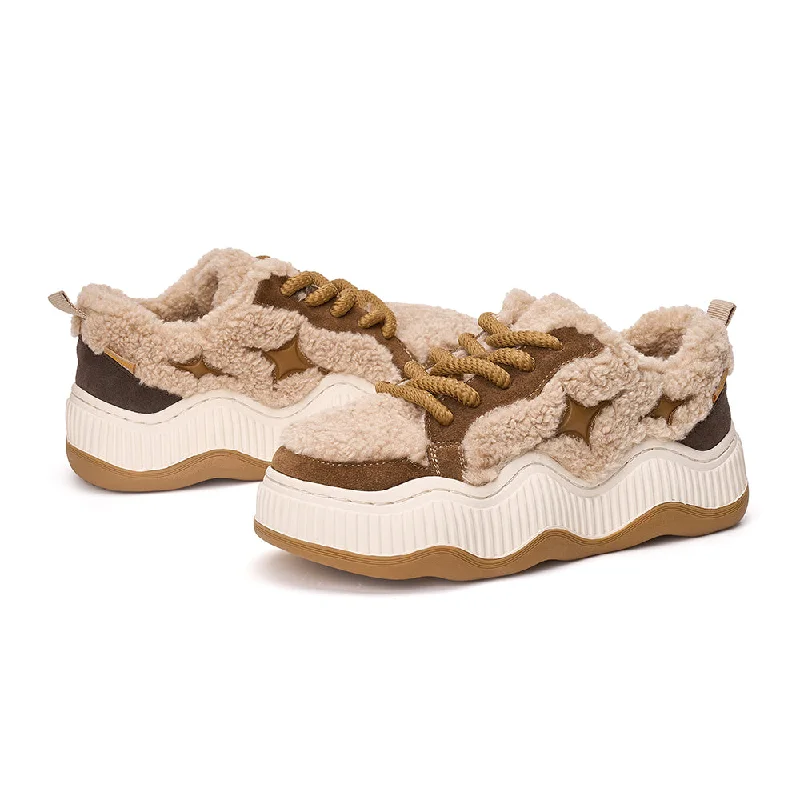 Women's Cow Suede Snow Winter Sneakers-87758W