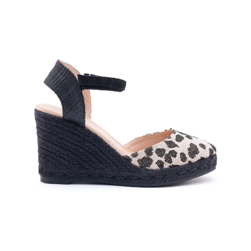 Mary Black & Light Gold Espadrilles