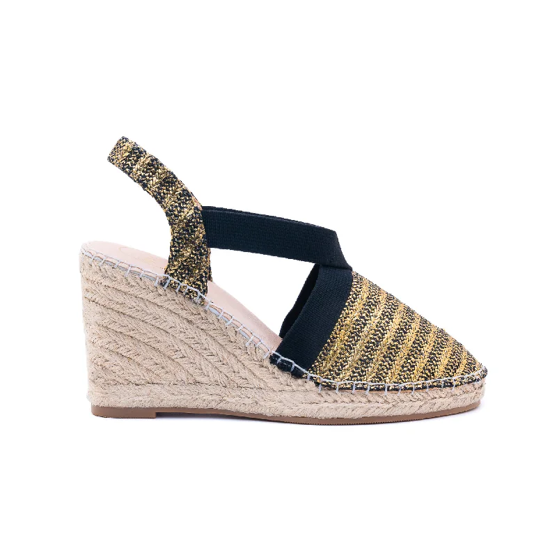 Molly Black Gold Espadrilles