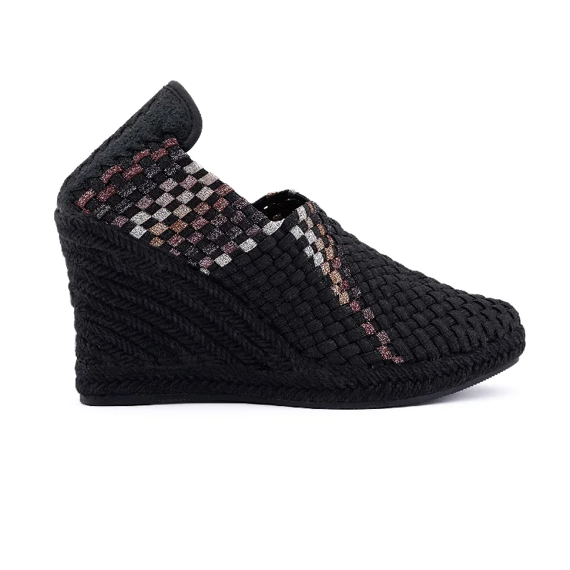 Nairobi Black & Multi Bronze Espadrilles