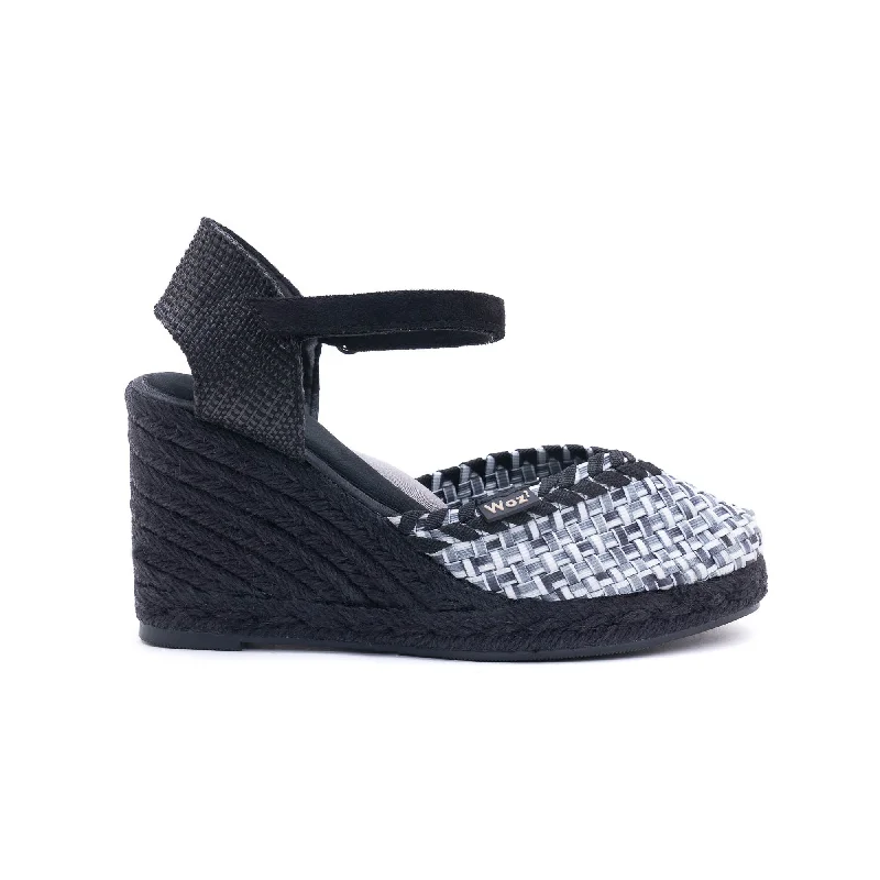 Pisa White Black & Gray Espadrilles