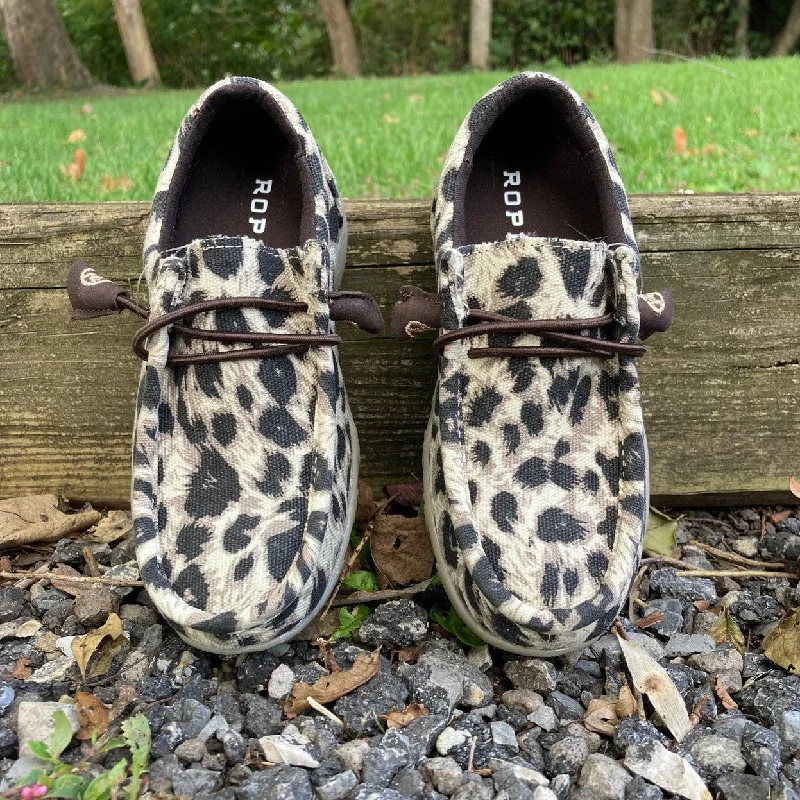 Roper Youth Chillin Mocs-Leopard