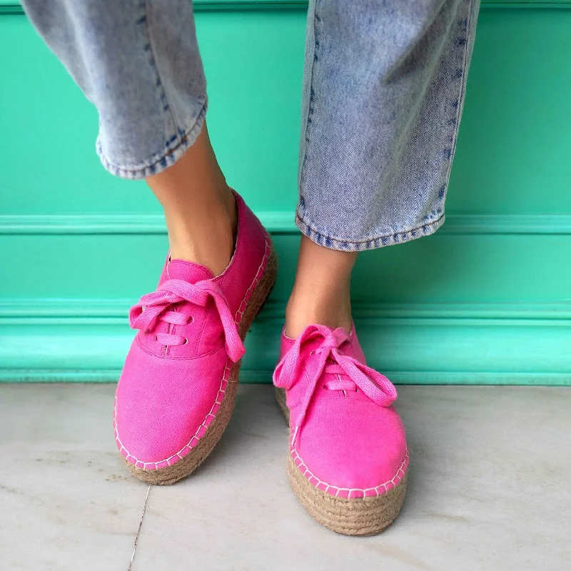 The Branded Havana Lace-ups - Pink Women Shoes