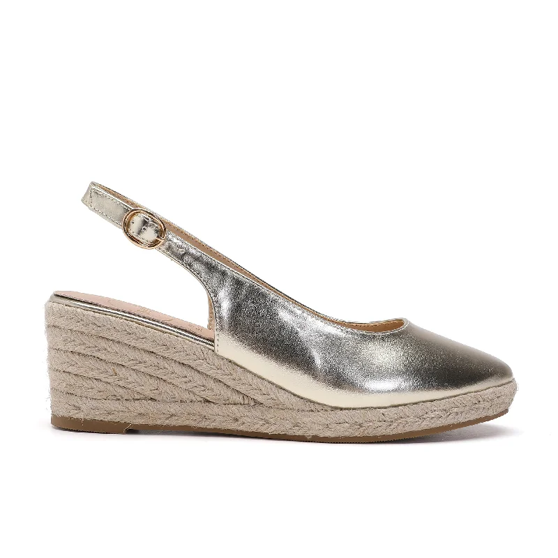 Victoria Light Gold Espadrilles