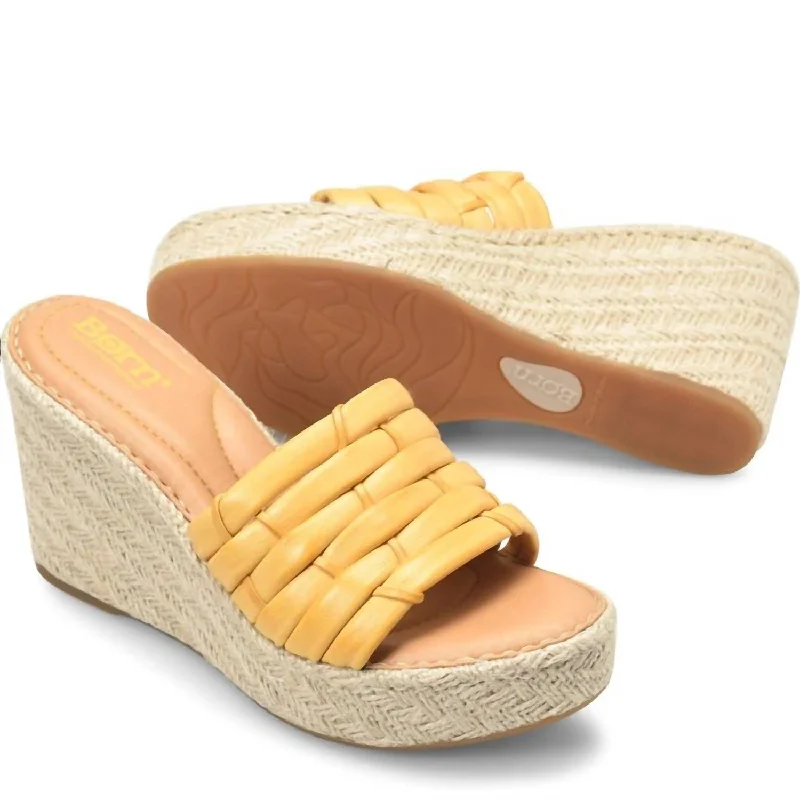 Women's Aneesa Platform Sandals In Yellow Mustard